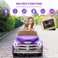 thumbnail image 5 of EastVita 12V Ride on Car for Kids Ages 3-5, Battery Powered Ride-on Toys W/Parent Remote, Music Player, 4 Wheel Cushion, Kids Electric Cars with 2 Speed, Dual Doors, Front & Rear Headlights Purple, 5 of 8