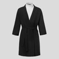 thumbnail image 2 of Mens Linen Cotton Robe Shawl Long Sleeve Kimono Spa Bath Robe Soft Bathrobe Pajamas Sleepwear, 2 of 3