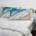 thumbnail image 4 of Coastal Beach King Pillow Covers, Nautical Ocean Blue Beige Seaside Soft Breathable Throw Pillow Cases with Invisible Zipper, Decorative Pillowcase Pillows Protectors for Sofa Bed Couch 20"x36", 4 of 9