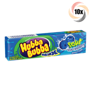 10x Packs Wrigley's Hubba Bubba Sour Blue Raspberry Bubble Gum ( 5 Piece Packs )