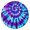 Purple Blue Tie, variant on Colorful Tie Dye Flower Pattern Round Fitted Tablecloth with Elastic Edge,Dining Table Cover Waterproof,Outdoor Round Tablecloth for Camping,Dining,Indoor and Outdoor