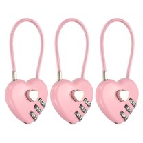 Uxcell Cable Combination Steel Rope for Gym Bikes Cabinets Wardrobes Small Fences 4.3" Pink