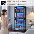 thumbnail image 4 of LELELINKY 65" LED Display Cabinet with Glass Door, Modern Lighted Curio Cabinet with Adjustable Shelves for Living Room Storage, Black, 4 of 10