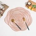 thumbnail image 2 of JWDX Placemat Clearance! Rose Vinyl Placemat Hollow Round Plastic Pvc Pressed Golden Dinning Table Mat Rose Table Mat American Light Luxury Gilding Cup Mat Decorative Table Mat, Include 1*Placemat, 2 of 2
