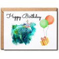 thumbnail image 1 of shiyou-Manatee Happy Birthday Card - Animal With Balloons Card - Manatee Birthday Card - Unique Bday Card - Manatee Keepsake, 1 of 4