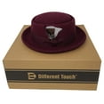 thumbnail image 4 of Different Touch Men Women Crushable Wool Felt Pork Pie Fedora Hats with Feather, 4 of 5