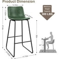thumbnail image 2 of GIKPAL Bar Stools 30" Faux Leather Counter Height Barstools with Back Set of 4, Modern Counter Stools with Metal Legs and Footrest, Armless Chairs with Back for Kitchen Living Room Pub, Green, 2 of 8
