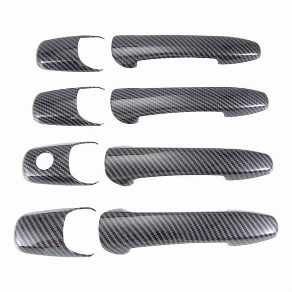 Carbon Fiber Car Door Handle Cover for 2 3 6 Door Handle Decoration Door Handle Cover Trims with Keyless Holes