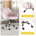 thumbnail image 6 of SYNGAR Home Office Desk Chairs with Adjustable Height, Velvet Criss Cross Chair with Wheels, 360 Degree Swivel Modern Ergonomic Home Office Chair with Armrest and Backrest, Pink, 6 of 7