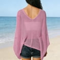 thumbnail image 4 of Women's Lightweight Mesh Poncho Summer Pullover Sweater Breathable Loose Casual Shawl Wrap Sun Shade Cape for Daily Beach Travel Outings by Gbobgt Pink One Size, 4 of 4