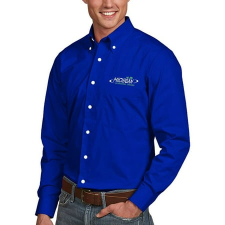 Michigan International Speedway Nascar Michigan International Speedway Antigua Dynasty Woven Button-Down Long Sleeve Shirt - Royal ()