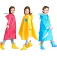 thumbnail image 5 of Kids Cartoon Raincoat with Schoolbag Raincoat Poncho Cape Boys and Girls Waterproof Rain Jacket Coat, 5 of 6