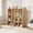 natural, variant on Ataucjin 4-Section Classroom Coat Locker with 4 Cubbies, Cubby Storage Organizer with 8 Hooks for Home, School, Nursery, Kindergarten