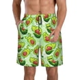 thumbnail image 2 of Uemuo Avocado color cute animals Pattern Men's Swim Trunks Hawaiian Beach Bathing Suit Swimsuits Beach Quick-Dry Shorts with Pockets-Small, 2 of 9