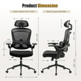 thumbnail image 2 of JIOABL Ergonomic Mesh Office Chair, High Back Desk Chair with Adjustable Lumbar Support, Headrest & Armrests, Swivel Task Chair, Black, 2 of 6