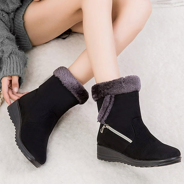 XZNGL Boots for Women Winter Womens Winter Boots Snow Boots Flat-Heel  Autumn And Winter Plus Size Cotton Short Womens Boots