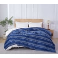 thumbnail image 2 of CHAPS PRINTED STRIPE PLUSH BLANKET, 90 X 90, 2 of 5