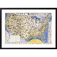 thumbnail image 2 of Art.com Wildlife And Game Map Of The United States Art Print by Ira Moss, Black Frame Wall Art, 29" x 21", 2 of 5