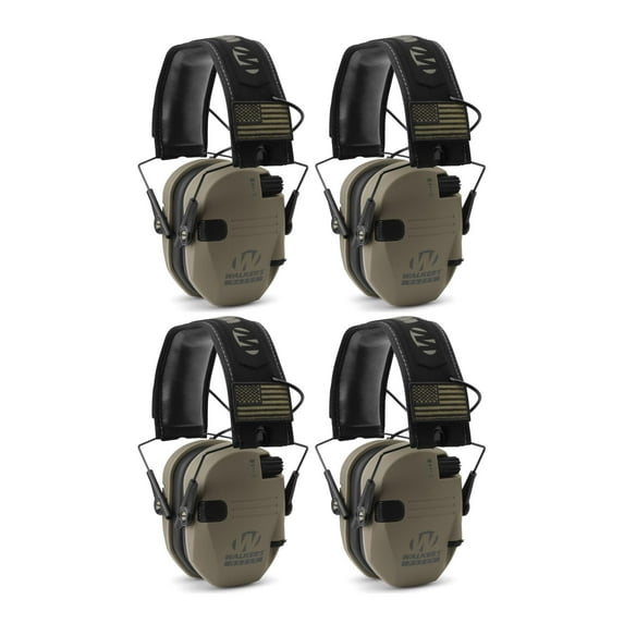 Walker's Razor Slim Electronic Shooting Muffs 4-Pack, Flat Dark Earth FDE