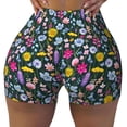 thumbnail image 2 of Lsque Watercolor Meadow Flowers Pattern High Waisted Biker Shorts for Women-Tummy Control Fitness Athletic Workout Running Yoga Gym Shorts,Moisture-Wicking-Medium, 2 of 9