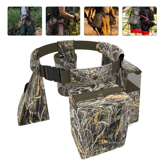 DIDADI Dove Hunting Belt, Adjustable Field Shooting Game Bag Shell Pouch Bottle Carrier for Fishing Dog Training, Camouflage