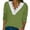 Green, variant on Women's Fall Gradient Long Sleeve V-Neck Blouses, Lace Trim, Polyester-Spandex Material, Loose Fit, Bra Design with Lace Stitching, for Daily Wear