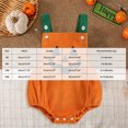 thumbnail image 3 of zuwimk Baby Boy Halloween Romper Overalls Pumpkin Embroidery Plaid Print Sleeveless Round Neck Jumpsuit (0-3 Months,Orange), 3 of 4