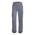 thumbnail image 2 of Blue Cargo Pants Women Adjustable Straight Fit Cargo Pants High Waist Baggy Hiking Pants with Pocket Wide Leg Parachute Pants Womens Trousers, 2 of 6