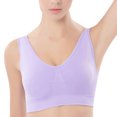thumbnail image 1 of Toystoory Nuevo Sujetador deportivo suave para mujer, chaleco deportivo elástico cómodo para gimnasio y Yoga Uniforme atlético morado claro SG, 1 of 6