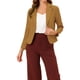 thumbnail image 1 of BLAZER CHIC para Mujeres, Abierto al Frente, Ideal para el Trabajo, Chaqueta de Traje Corta de Verano, Color Caqui Oscuro, Talla 2XL, 1 of 6