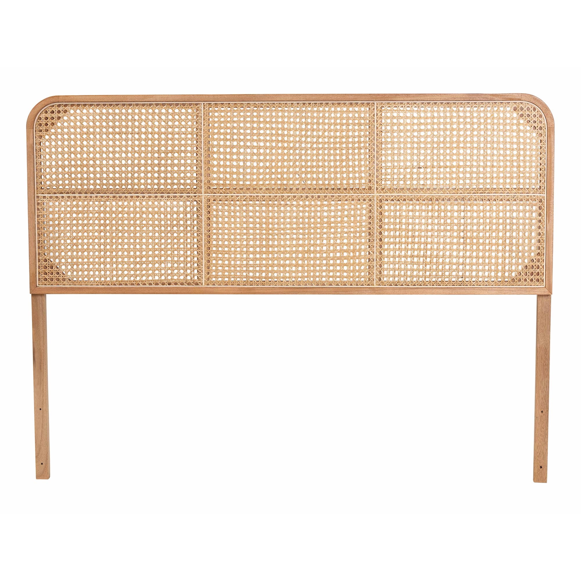 bali & pari Lainer Bayur Wood and Natural Bamboo BOHO Headboard, Queen Size, Natural Brown