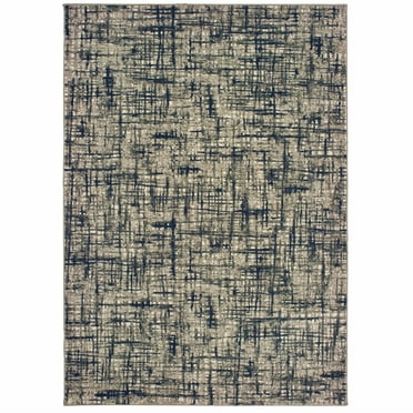 2â€™x3â€™ Gray and Navy Abstract Scatter Rug