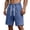Blue, variant on Mens Baggy Jean Shorts Loose Fit Drawstring Straight Leg Bermuda Shorts Pull On Solid Color Denim Shorts Men with Pockets S-3XL