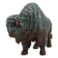 thumbnail image 2 of Wild Bison Buffalo Resin Statue In Green Patina Bronze Finish, 2 of 7