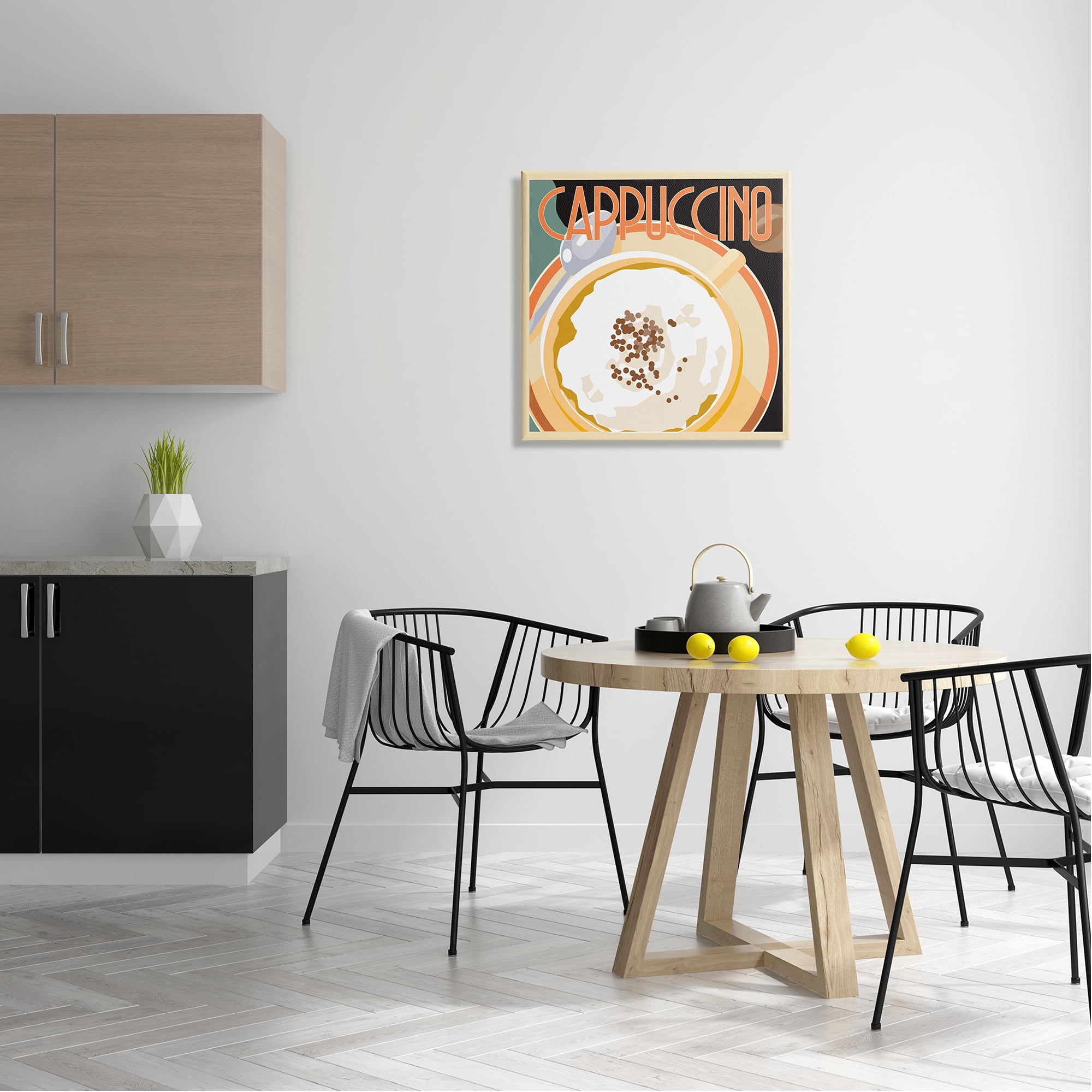 Stupell Industries Vintage Cappuccino Drink Food & Beverage Painting Gallery Wrapped Canvas Art Print Wall Art, 24 x 24