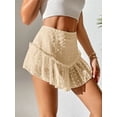 thumbnail image 5 of ZAXARRA Women's Summer Short Skirt, Eyelet Embroidery High Waist Ruffled A-Line Mini Skirt Streetwear, 5 of 8