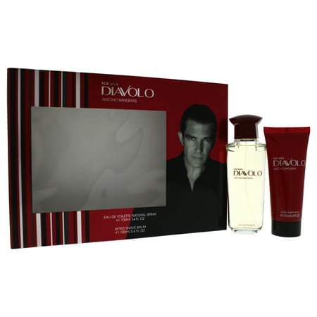 Gift Set After Shave Diavolo by Antonio Banderas for Men - 2 Pc Gift Set 3.4oz EDT Spray, 3.4oz After Shave Balm ()