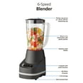 thumbnail image 4 of Mainstays 6 Speed Blender with 48 Ounce Jar, 360 Watt, Black, New, 4 of 12