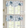thumbnail image 4 of Tie Up Valance Curtain for Kitchen, Ocean Blue Octopus Shell Coral on Vintage Rod Pocket Short Curtains Adjustable Tie-Up Shade Valances, Marine Life Window Treatment for Bathroom Living Room Bedroom, 4 of 7