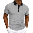 thumbnail image 3 of LIaqionyy Golf Shirts for Men Business Sports Short Sleeve Shirt Mens Lightweight Collared Printed Work Tops, 3 of 7