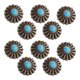 thumbnail image 2 of Botón Trasero De Rosca, Remaches Azul Turquesa Con Forma De Flor Para Bolsos, 2 of 7