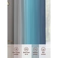 thumbnail image 6 of Grey and Teal Blue Gradient Sheer Curtains 2 Panels Set Minimalist Ombre Modern Art Sheer Window Curtains Light Filtering Rod Pocket Voile Drapes for Bedroom Living Room 52"x63", 6 of 8