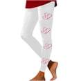 thumbnail image 2 of DDAPJ pyju Valentine's Day Leggings for Women Cute Heart Print Casual Tights High Waisted Stretchy Yoga Pants Buttery Soft Milk Silk Legging Holiday Bottoms Clearance Sale 2025 White XXXL, 2 of 4