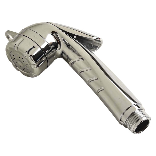 KDJ Adjustable Shower Bidet Attachment with Pressurized Nozzle -Chrome Handheld Sprayer for Toilet,RV,Motorhome -Waterproof Corrosion-Resistant Small Bathroom Tool with Start/Stop Button