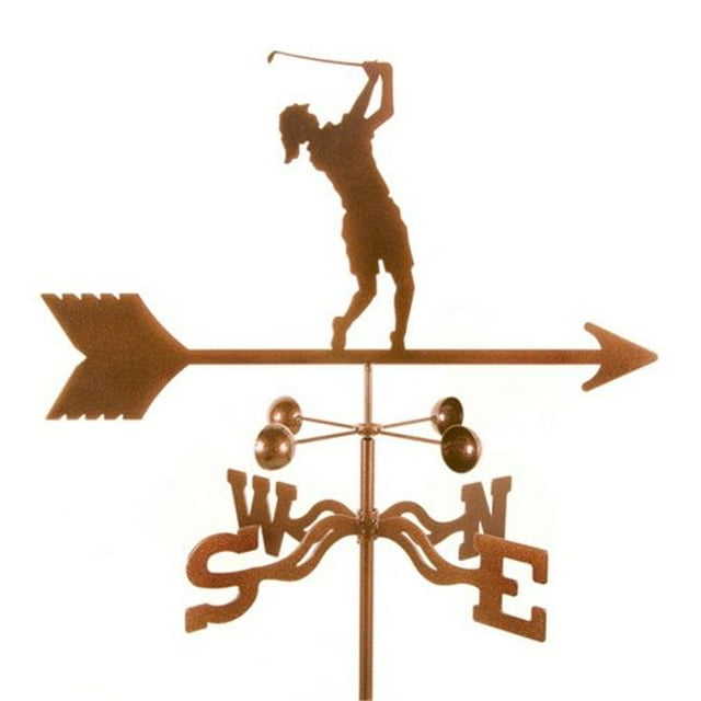 EZ Vane EZ1602-PT Female Golfer Weathervane with Post Mount