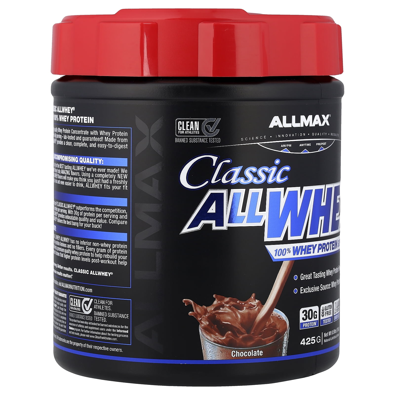 ALLMAX CLASSIC ALLWHEY®, 100% Whey Protein Source, Chocolate, 0.9 lbs (425 g)