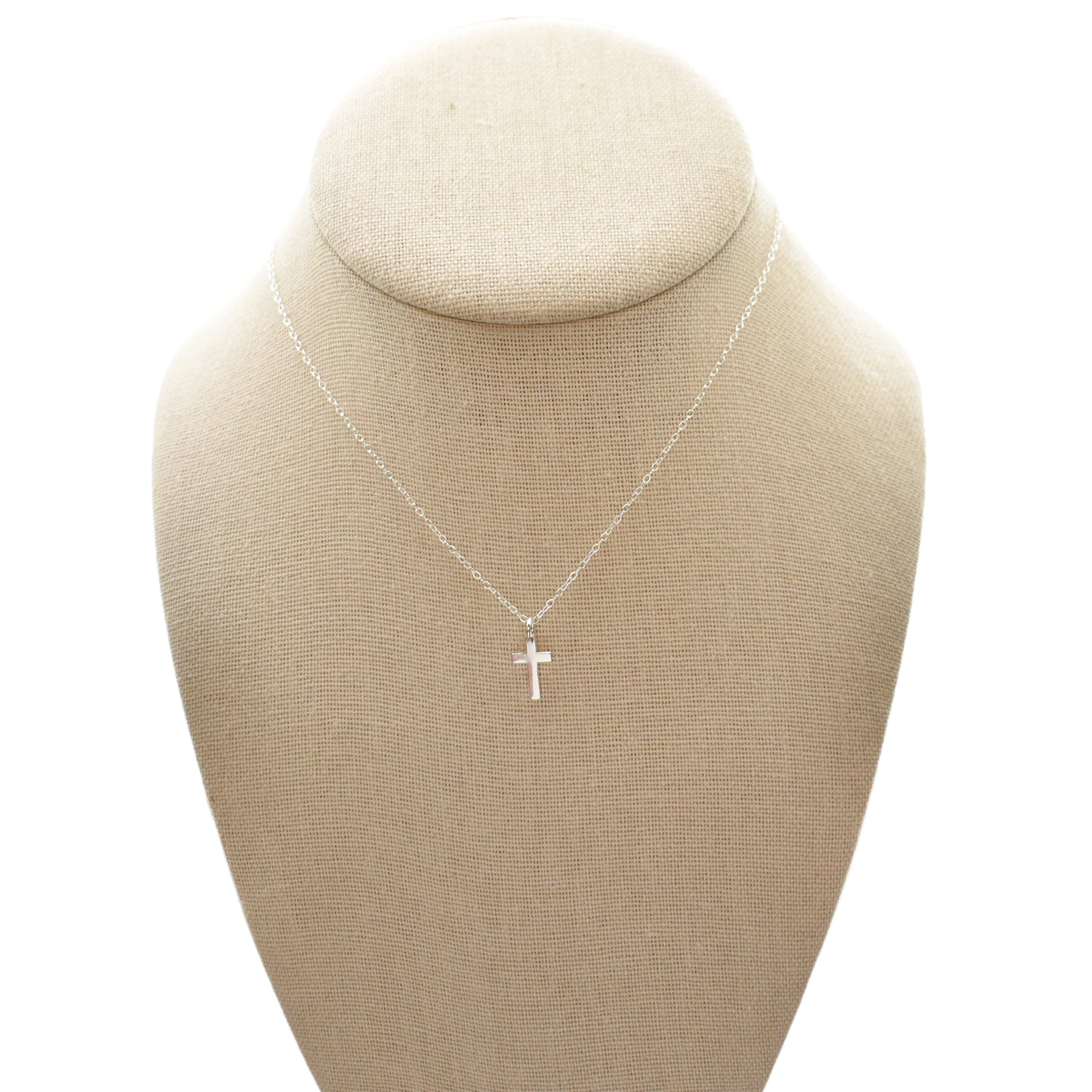 Tiny Cross Necklace in Sterling Silver. Women's Jewelry. Christian Gifts. Baptism Gift. First Communion Gift. Easter Gift.