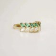 thumbnail image 2 of ORLOV DIAMONDS 2Ct Marquise Cut Lab Created Emerald Leaf Half Eternity Ring 14k Yellow Gold Plated, 2 of 5