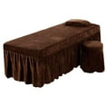 thumbnail image 5 of Massage Hotel Table Bed Skirt Valance Sheet with Breath Hole Pillow Case Stool Cover With Breath Hole Brown, 5 of 7