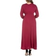 thumbnail image 2 of 24seven Comfort Apparel Plus Size V-Neck Long Sleeve Maxi Dress, 2 of 4